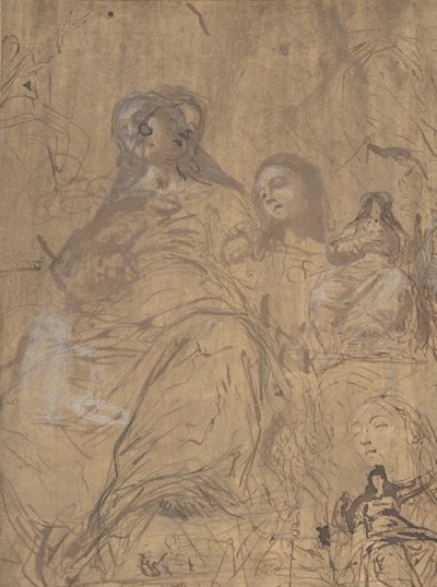 Studier til jomfruens himmelfart, 1657-60. av Juan Carreño de Miranda