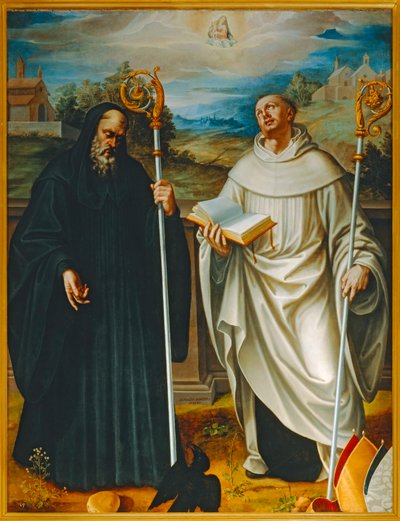 De hellige Benito og Bernardo av Clairvaux (maleri) av Juan Fernandez de Navarrete