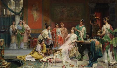 Toilette av en romersk dame av Juan Giménez Martín