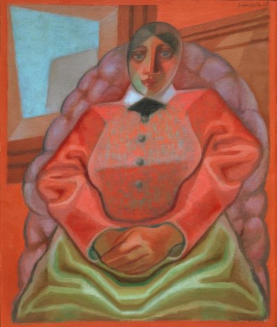 Kvinne i lenestol av Juan Gris