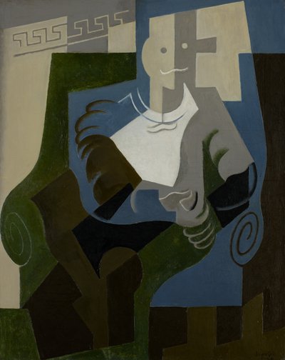 Sittende Harlekin, ca. 1920 av Juan Gris