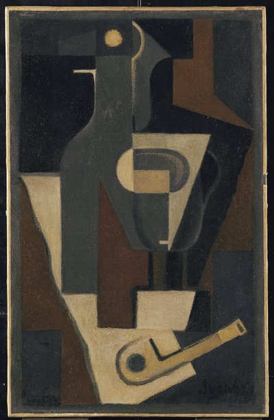 Stilleben med rør, 1918 av Juan Gris