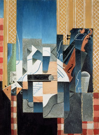Stilleben med fiolin og gitar av Juan Gris