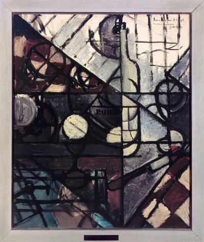 Flasken med Bordeaux (olje på lerret, 1900-tallet) av Juan Gris