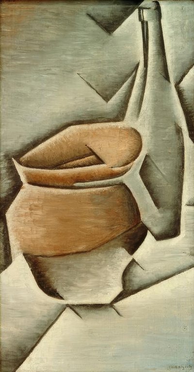 Potte og flaske av Juan Gris