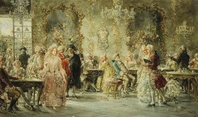 Elegante figurer i en parisisk kafé av Juan Pablo Salinas Tervel