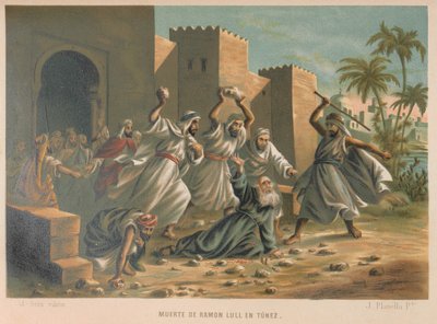 Ramon Llulls død. Fra: Vitenskap og dens menn, 1879. av Juan Planella y Rodríguez