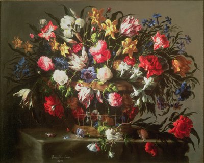 Basket with Flowers av Juan de Arellano