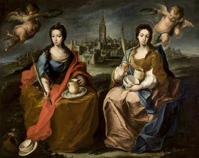Justa og Rufina - Rococo: Saints Justa and Rufina av Espinal, Juan de (1714-1783) av Juan de Espinal