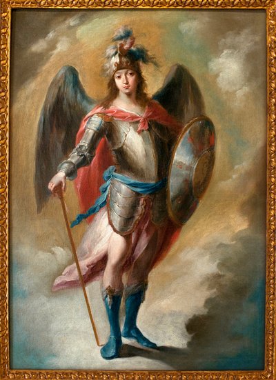 Erkeengelen Saint Michael - Maleri av Juan de Espinal (1714-1783), olje på lerret, ca. 1780 - Museum of Fine Arts i Sevilla, Spania av Juan de Espinal