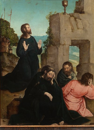 ""Agony in the Garden of Olives"" (The Agony in the Garden) Maleri av Juan de Flandes (ca. 1465-1519) 1514-1519 Dim 110x84 cm Museo del Prado, Madrid av Juan de Flandes