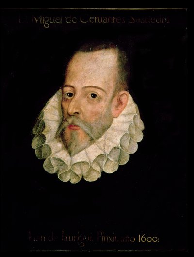 Portrett av Miguel de Cervantes y Saavedra (1547-1615) 1600 (olje på panel) av Juan de Jauregui y Aguilar
