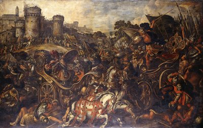 Achilles konfronterer Hector utenfor Troy, av Juan de la Corte