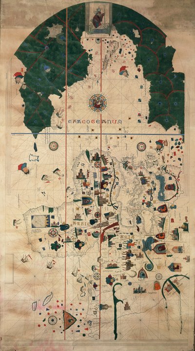 Portolan-nautiske planisfærekart av Juan de la Cosa, cirka 1500 av Juan de la Cosa