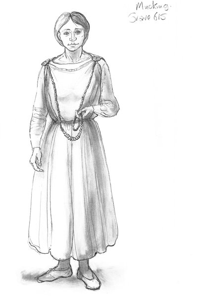 angelsaksisk kvinne, c5.-10. århundre, c1990-2010 av Judith Dobie