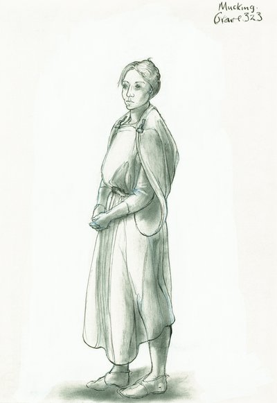 angelsaksisk kvinne, c5.-10. århundre, c1990-2010 av Judith Dobie