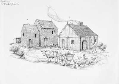 Beckery Chapel, Glastonbury, c5th-6th century, 1990-2010 av Judith Dobie