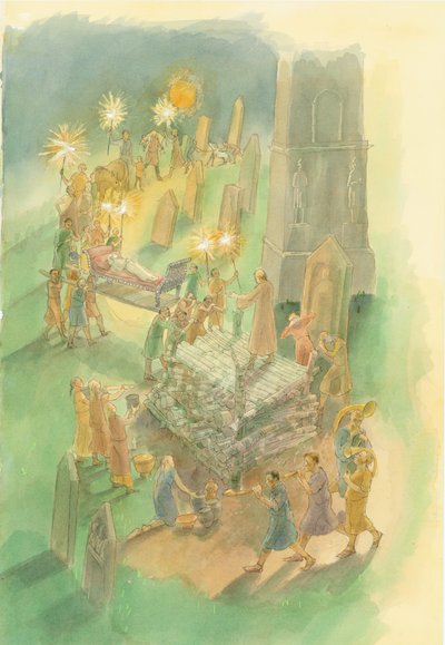 Begravelsesprosesjon, Brougham romerske kirkegård, Cumbria, 3. århundre av Judith Dobie
