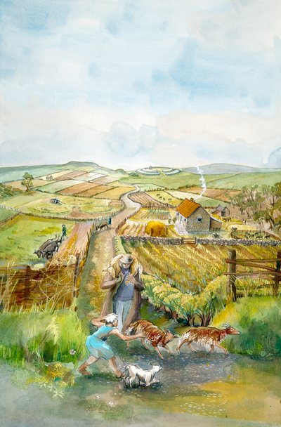 Landlig landskap, 3. århundre, c1990-2010 av Judith Dobie
