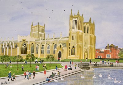 Bristol Cathedral og College Green, 1989 av Judy Joel