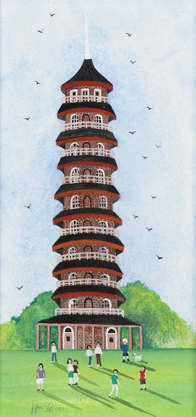 Kew Pagoda, 2009 (Gouache på papir) av Judy Joel