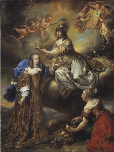 Allegori om dronning Hedvig Eleonora som Minerva, 1654 av Jürgen Ovens