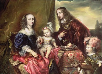 Portrett av en familie (som sies å være det til oberst John Hutchinson (1615-64) 1659 av Jürgen Ovens