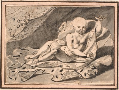 Putti, tilbakelent på hermelinmantel av Jürgen Ovens