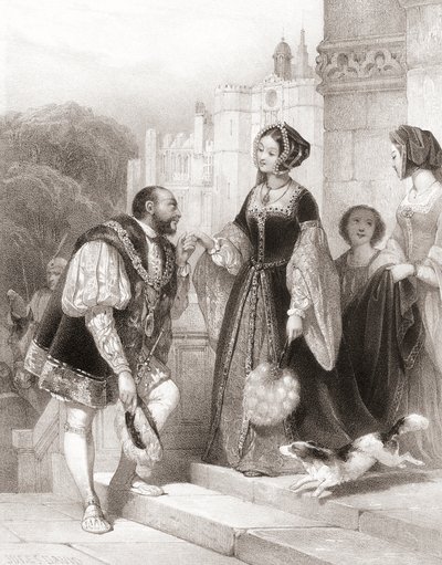 Kong Henry VIII av England med Anne Boleyn av Jules (after) David