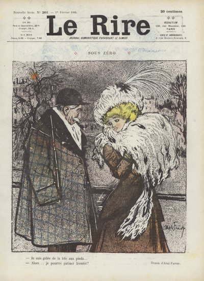 Under null. Illustrasjon for Le Rire av Jules Abel Faivre