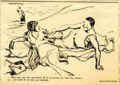 Oppriktig, satirisk i N & B av Jules Abel Faivre