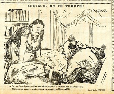 Oppriktig, satirisk i N & B av Jules Abel Faivre