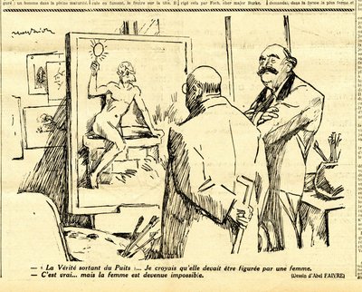 Oppriktig, satirisk i svart-hvitt av Jules Abel Faivre