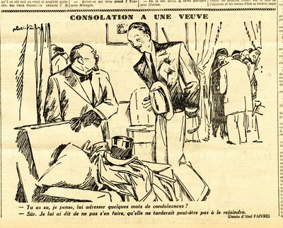 Oppriktig, satirisk i svart-hvitt av Jules Abel Faivre