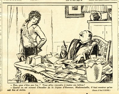 Oppriktig, satirisk i svart-hvitt av Jules Abel Faivre