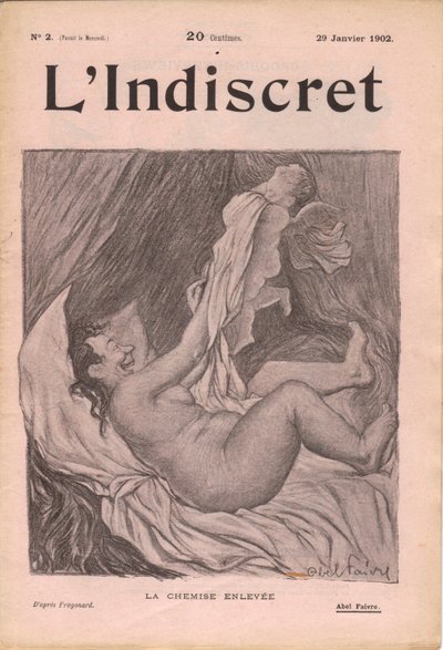 Cover av ""L'Indiscret"", Satirical in B & W av Jules Abel Faivre