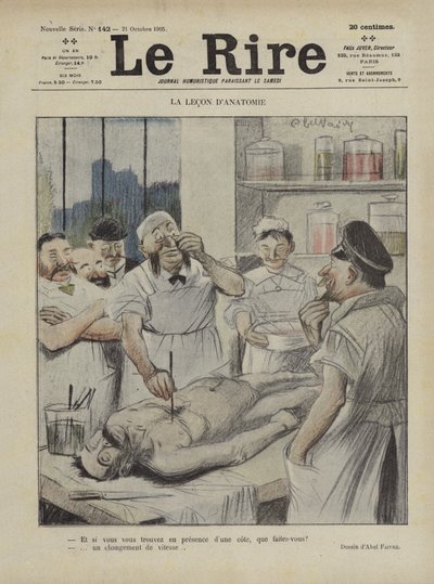 Anatomi leksjonen. Illustrasjon for Le Rire av Jules Abel Faivre