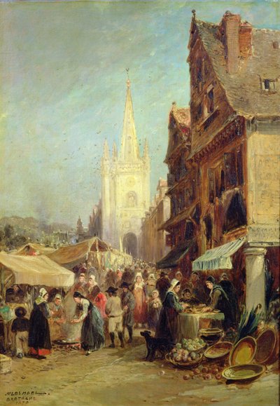 Marked på Hennebont av Jules Achille Noel