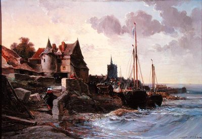 Souvenir de Douarnenes (olje på lerret) av Jules Achille Noel