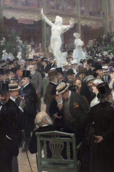 En fredag på salongen des artistes francais. Maleri av Jules Alexandre Grun (1868-1939), olje på lerret, fransk kunst av Jules Alexandre Gruen or Grun