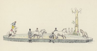 Hestehandling (farge litho) av Jules Arsene (after) Garnier