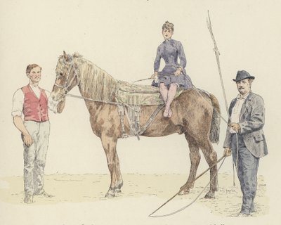 Hestetrenere (farge litho) av Jules Arsene (after) Garnier