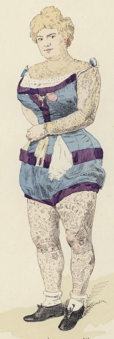 Tatoveringer (farge litho) av Jules Arsene (after) Garnier