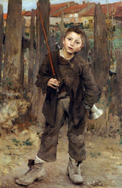 Pas Meche (Nothing Doing) Liten gutt som arbeider med slepehester og trekker lektere maleri av Jules Bastien-Lepage (Bastien Lepage) (1848-1884) - 1882 - Olje på lerret Dim 132,1x89,5 cm National Gallery of Scotland, Edinburgh av Jules Bastien Lepage