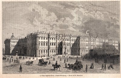 Vinterkeiserpalasset i St. Petersburg. Tegning av Blanchard av Jules Blanchard