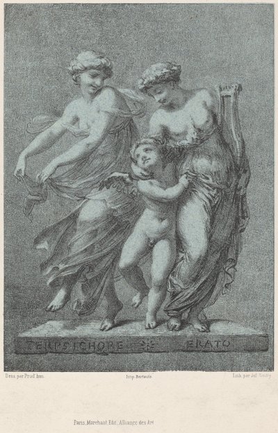 Apollo og musene av Jules Boilly after Pierre Paul Prud