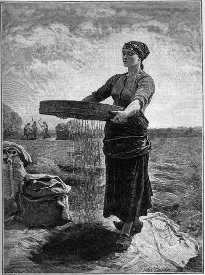 Rapeseed Screener: from the painting of Jules Breton. In “The Family” of 1888. av Jules Breton