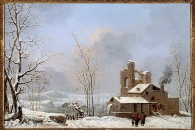Vinterlandskapsmaleri av Cesar Van Loo (1743-1821) Quimper fra 1700-tallet, Museum of Fine Arts av Jules Cesar Denis van Loo