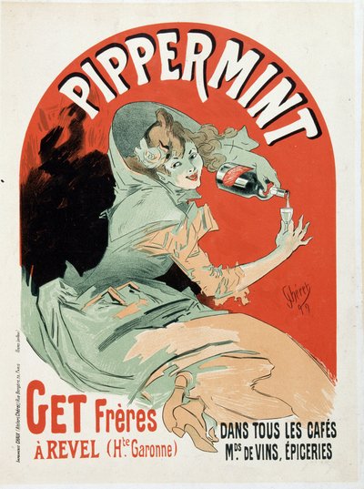 Reklameplakat for Pippermint Get Freres - av Jules Cheret av Jules Cheret
