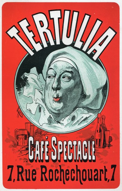 Kunst. Underholdning. Tertulia, show på Cafe Spectacle, Paris. Plakat av Jules Cheret, ca. 1870 (plakat) av Jules Cheret